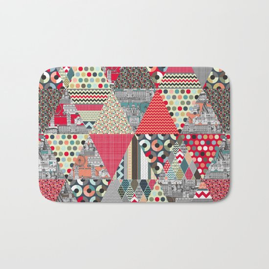 London triangle quilt Bath Mat