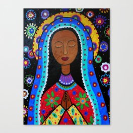 Mexican Folk Art Virgin Guadalupe Painting Canvas Print