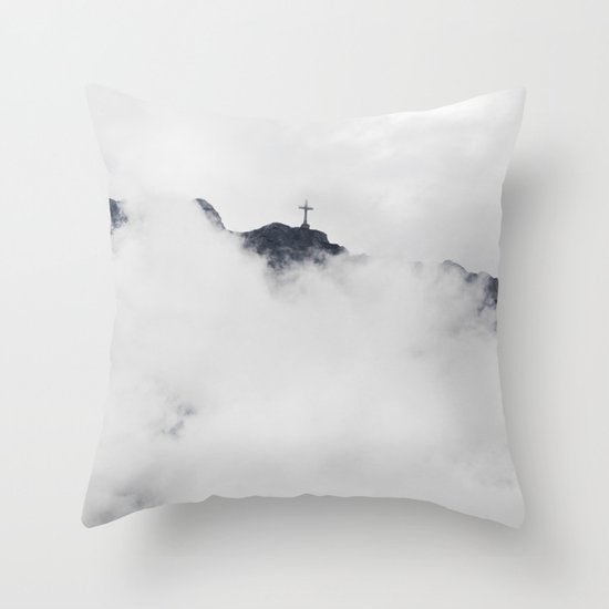 Foggy Faith Throw Pillow