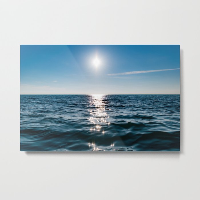 Sea Blue Sky sun Metal Print