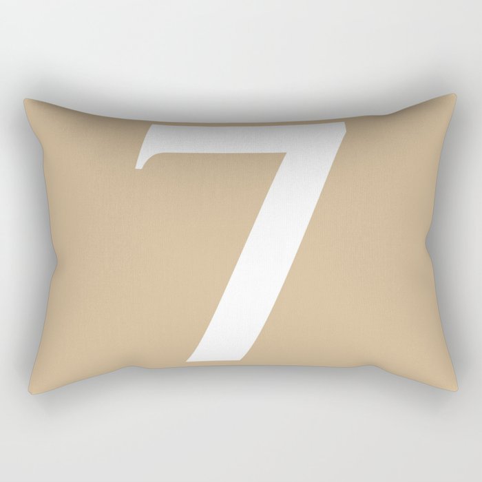 7 (WHITE & TAN NUMBERS) Rectangular Pillow