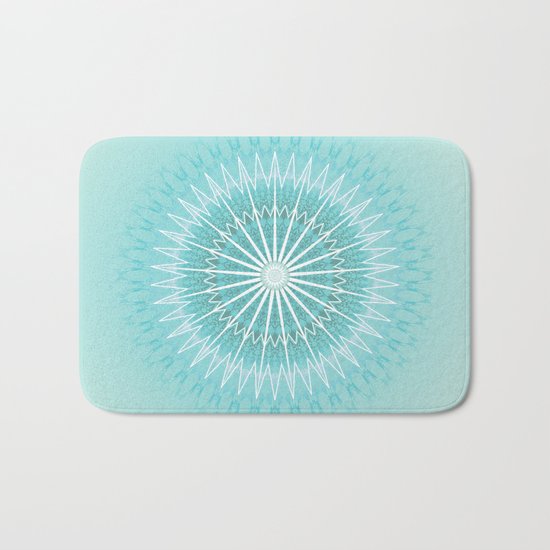 Turquoise Aqua Mandala Bath Mat