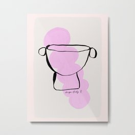Shape Study 8 Metal Print | Ink Pen, Matisse, Shape, Sketch, Vase, Pencil, Diningroom, Kitchenart, Simple, Pink 