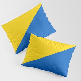 Sapphire and Yellow Solid Shapes Ukraine Flag Colors 3 100 Percent Commission Donated Read Bio Pillow Sham