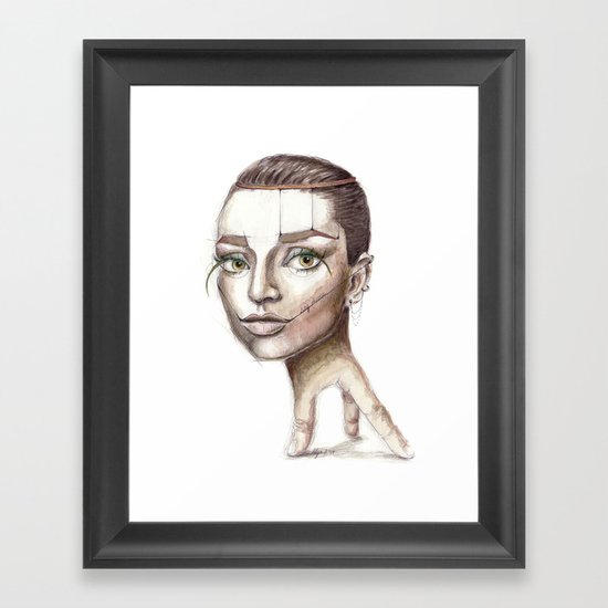 Abstract Doodle Surreal Say Cheese Framed Art Print
