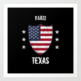 Paris Texas Art Print | Graphicdesign, Usaflagvintage, Paris, Texasstate, Parisusaflag, Americanflag, Usaflag, Pariscity, Paris4Thofjuly, Paristexasgifts 