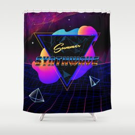 Neon synthwave horizon #1 Shower Curtain