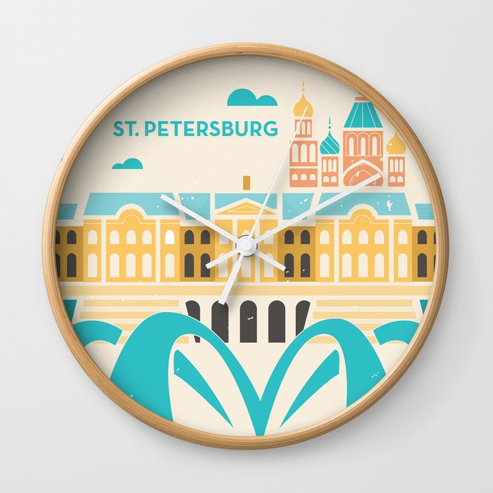St. Petersburg Fountains Wall Clock