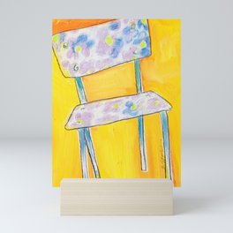 Floral Chair Mid Century Style Mini Art Print