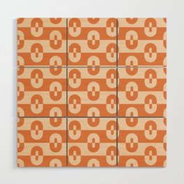 Geometric Pattern - Brown Orange Wood Wall Art