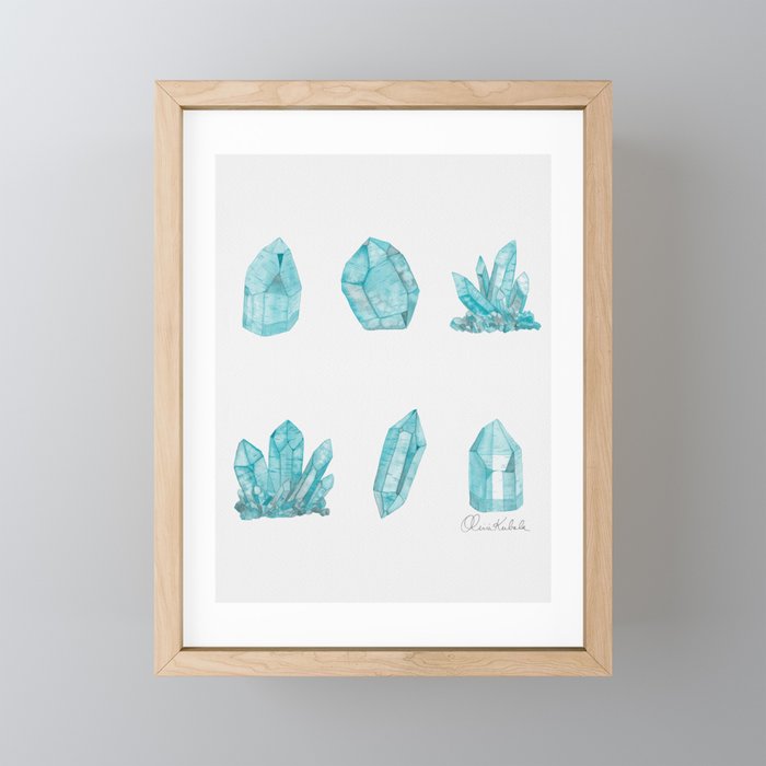 Crystals - Aquamarine Framed Mini Art Print