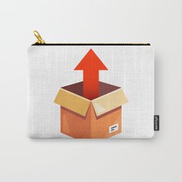 Take Parcel Up From Cardboard Box Flat Illustration Isolated Carry-All Pouch | Vintage, Graphic, Humour, Cartoon, Anime, Movie, Gamer, Comic, Funny, Graphicdesign 