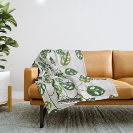 Monstera obliqua interior plant Throw Blanket