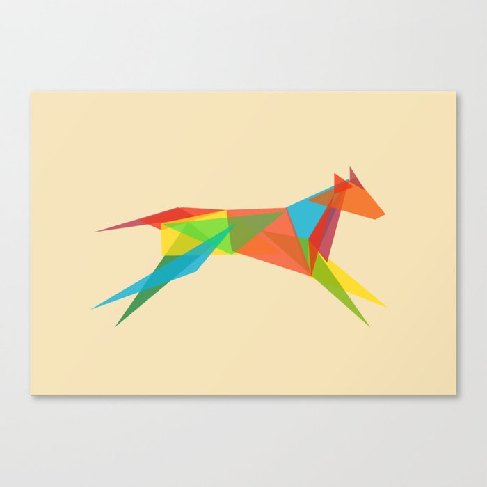 Fractal Geometric Dog Canvas Print