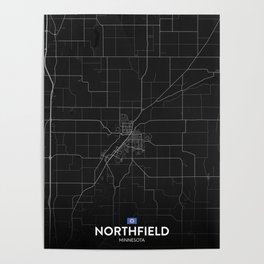 Northfield, Minnesota, United States - Dark City Map Poster