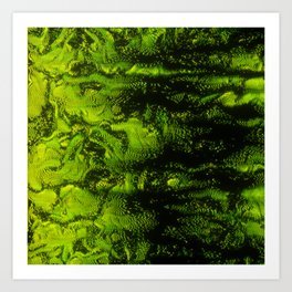 Green Jungle Glitch Distortion Art Print