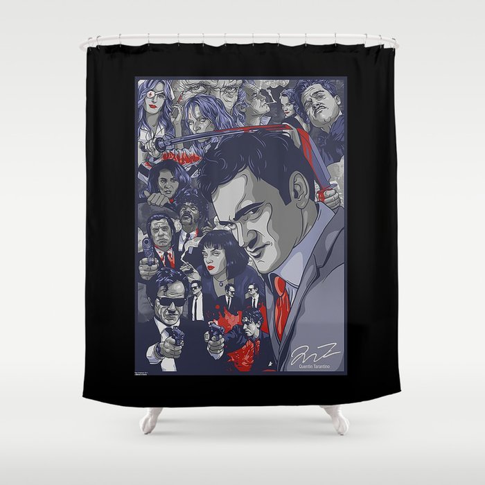 Quentin Tarantino Filmography Shower Curtain