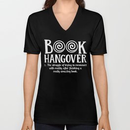 Funny Book Hangover Definition V Neck T Shirt