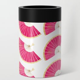 M's Folding Fan Gold and Pink Can Cooler