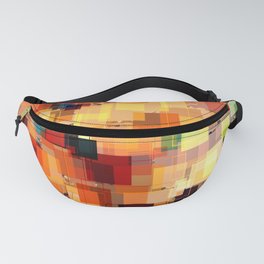 Multi color Square Geometrical Overlays Fanny Pack