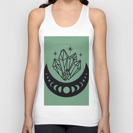 Moon Phases and Crystals Boho Unisex Tank Top
