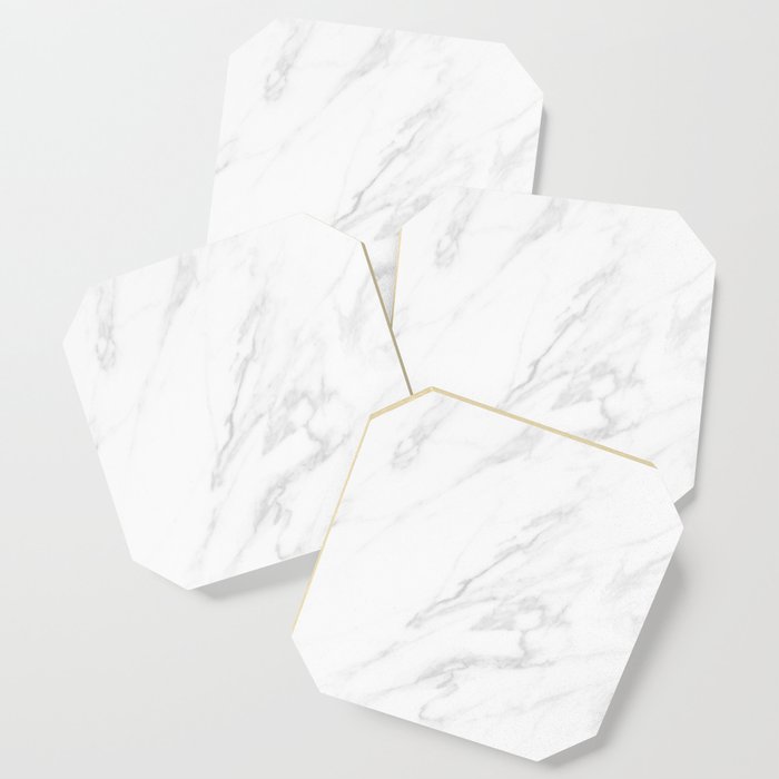 Clic White Marble Coaster By Naturemagick Society6 Clic White Marble Coaster