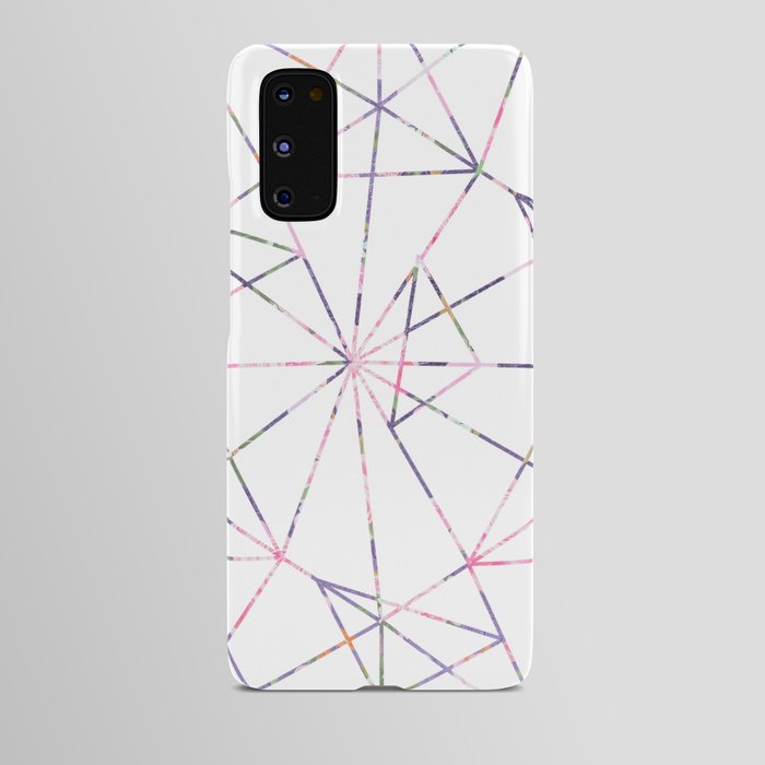 Geometrical purple pink mint lavender floral triangles Android Case