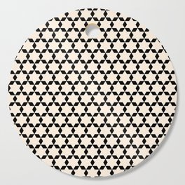 Star Tiles Geometric Pattern in Almond Cream and Black Cutting Board