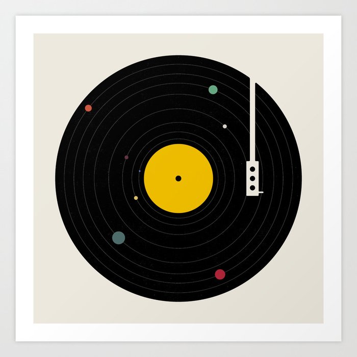 Music, Everywhere Kunstdrucke | Graphic-design, Musik, Graphic-design, Weltraum, Vintage, Weltraum, Solar, System, Vinyl, Record
