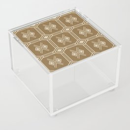 Zabzus - sand tribal square with diamonds - ethnic tile pattern Acrylic Box