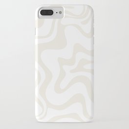 Liquid Swirl Abstract Pattern in Pale Beige and White iPhone Case | Light, Cream, Modern, Clean, Abstract, Painting, Minimalist, Digital, White, Kierkegaard Design 