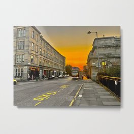 Sunset, Edinburgh Metal Print | Orange, Landscape, Dusk, Sunset, Concrete, Bus, Evening, Scotland, Eastlothian, Europe 