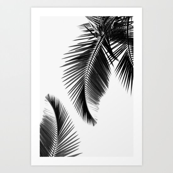 Black and white Leafs Art Print