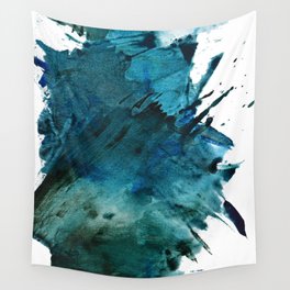 Scenic Route [2]: a pretty, minimal abstract piece in blue and green by Alyssa Hamilton Art Wall Tapestry