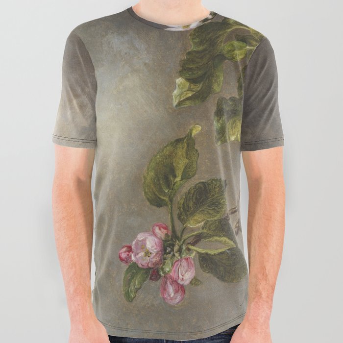 Hummingbird and Apple Blossoms All Over Graphic Tee
