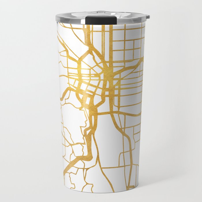 PORTLAND OREGON CITY STREET MAP ART Travel Mug