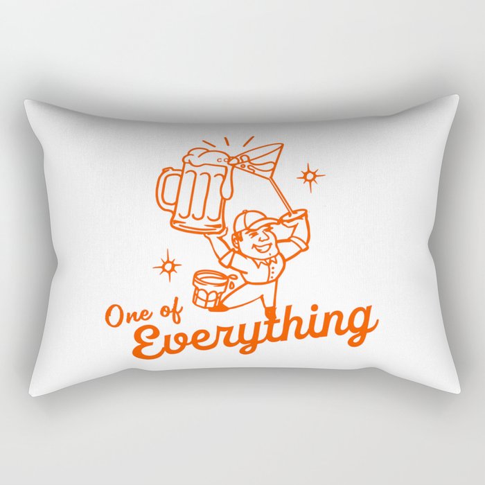One Of Everything: Funny Alcohol Line Art Rectangular Pillow