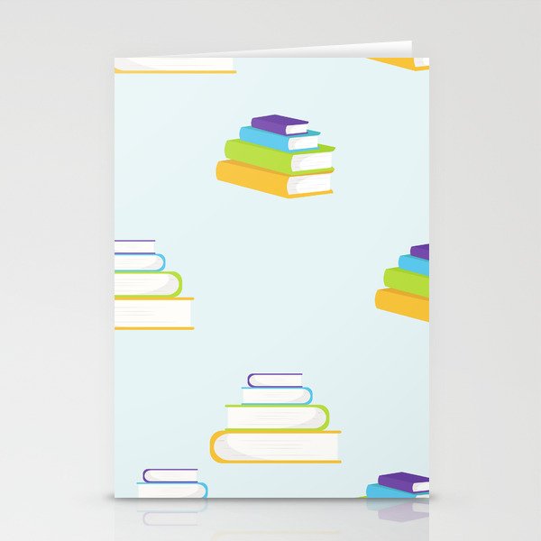 Books Vector Flat Style Pattern Stationery Cards