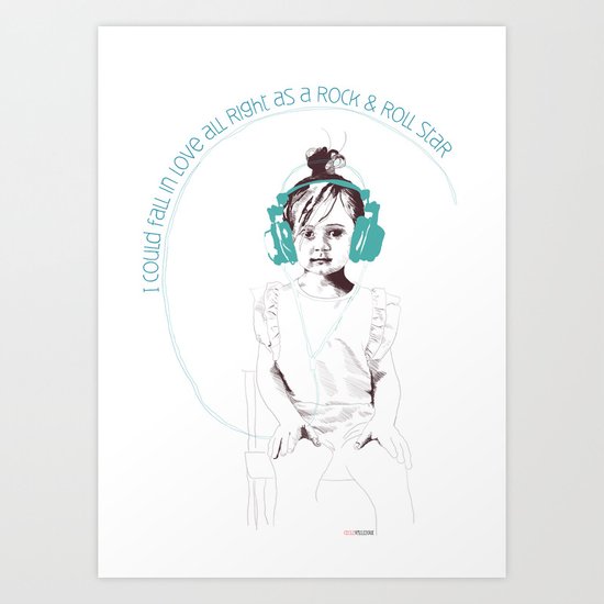 RocknRoll Girl Art Print