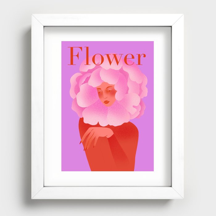 Flower lady  Recessed Framed Print