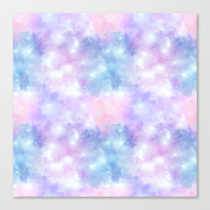 Pink Blue Nebula Painting Canvas Print