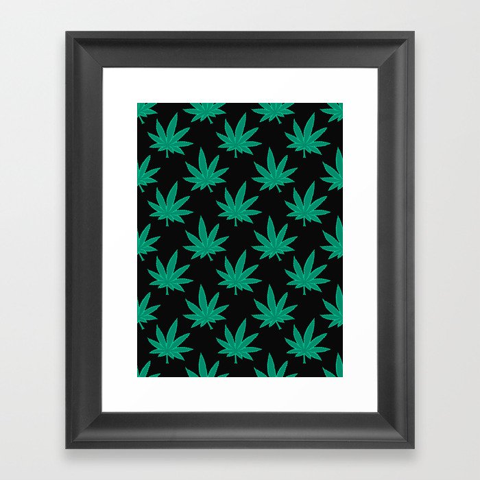 Weed Pattern 420 Framed Art Print