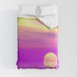 Adrift, Abstract Gold Violet Ocean Comforter