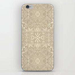 Golden mandala floral lineart pattern iPhone Skin