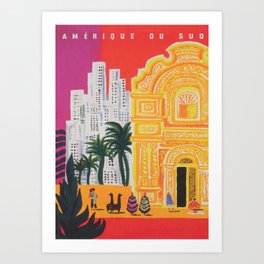 South America Vintage Travel Poster Art Print