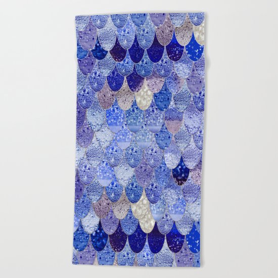 SUMMER MERMAID ROYAL BLUE Beach Towel