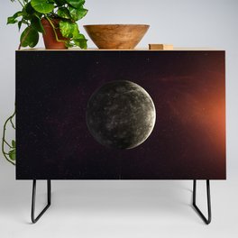 Mercury planet. Poster background illustration. Credenza