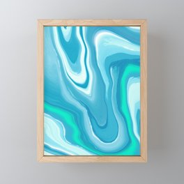 Aquamarine Marble Framed Mini Art Print
