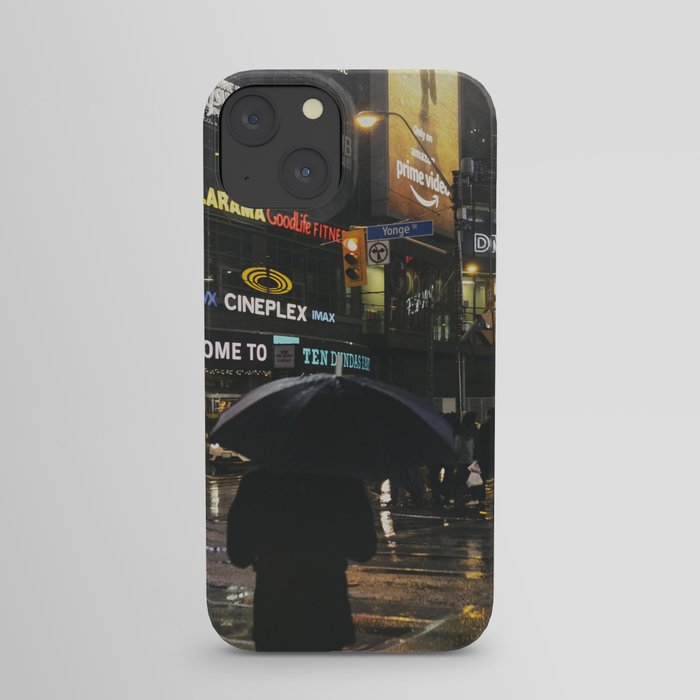 City Lights and Lonely Man in Toronto Street photography iPhone Case