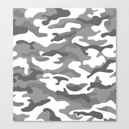 Camouflage Pattern Grey Canvas Print